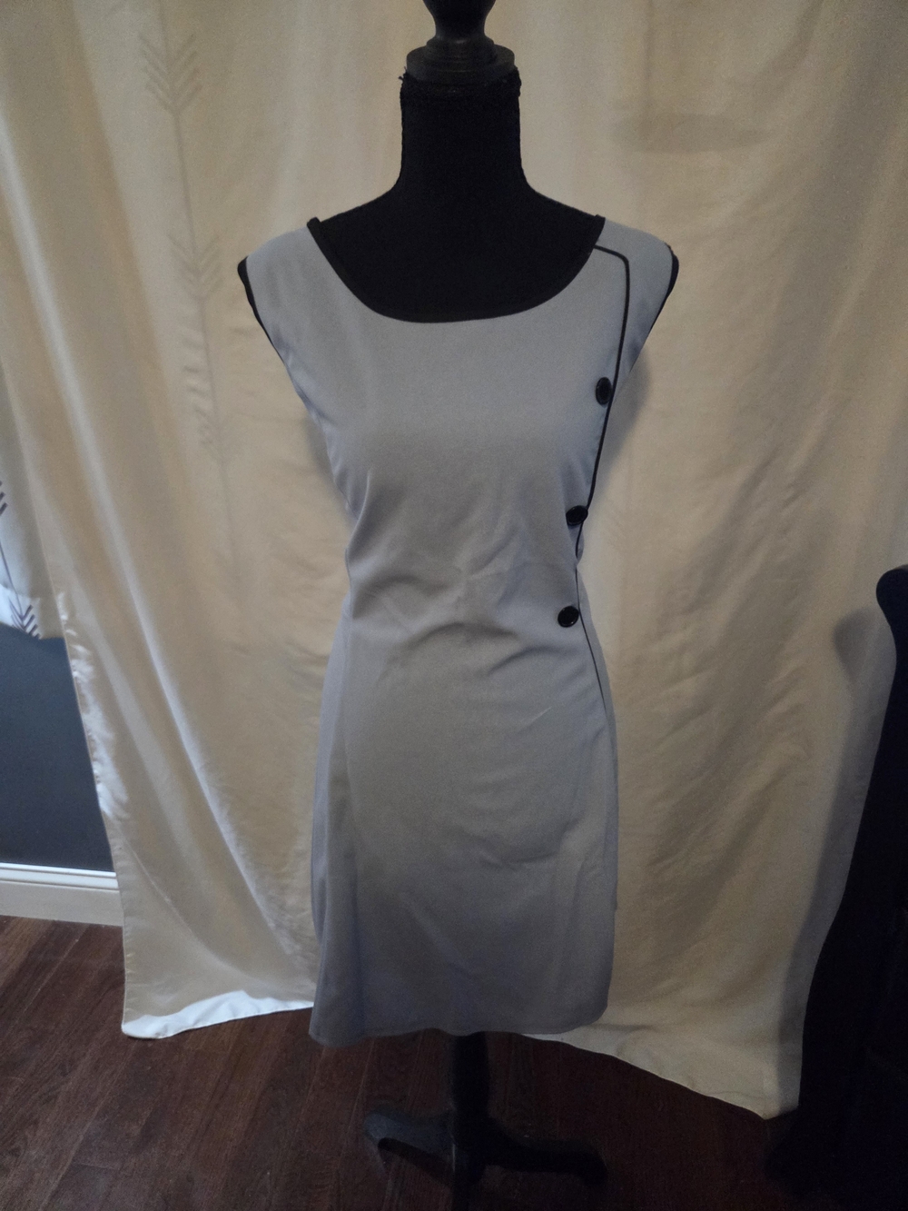 Classic Sleeveless Light Baby Bule Sheath Dress 0006